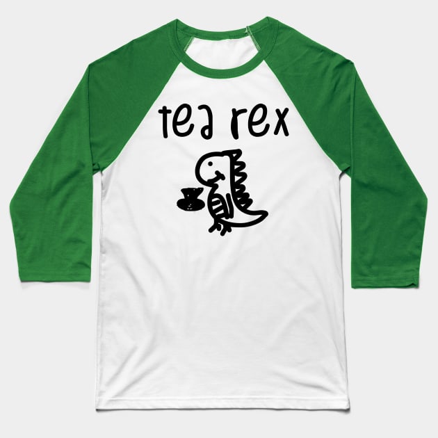 Tea Rex Baseball T-Shirt by Carol Oliveira